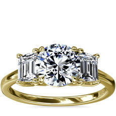 Three-Stone Emerald Cut Diamond Engagement Ring in 18k Yellow Gold (5/8 ct. tw.)